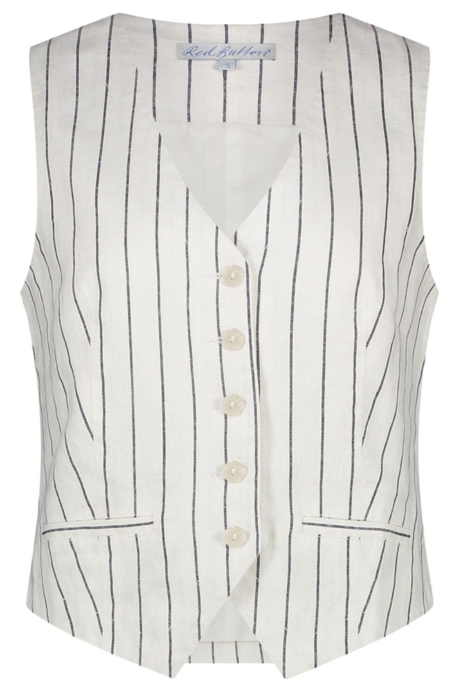WAISTCOAT COTTON LINNEN STRIPE SRB4514 35 NAVY